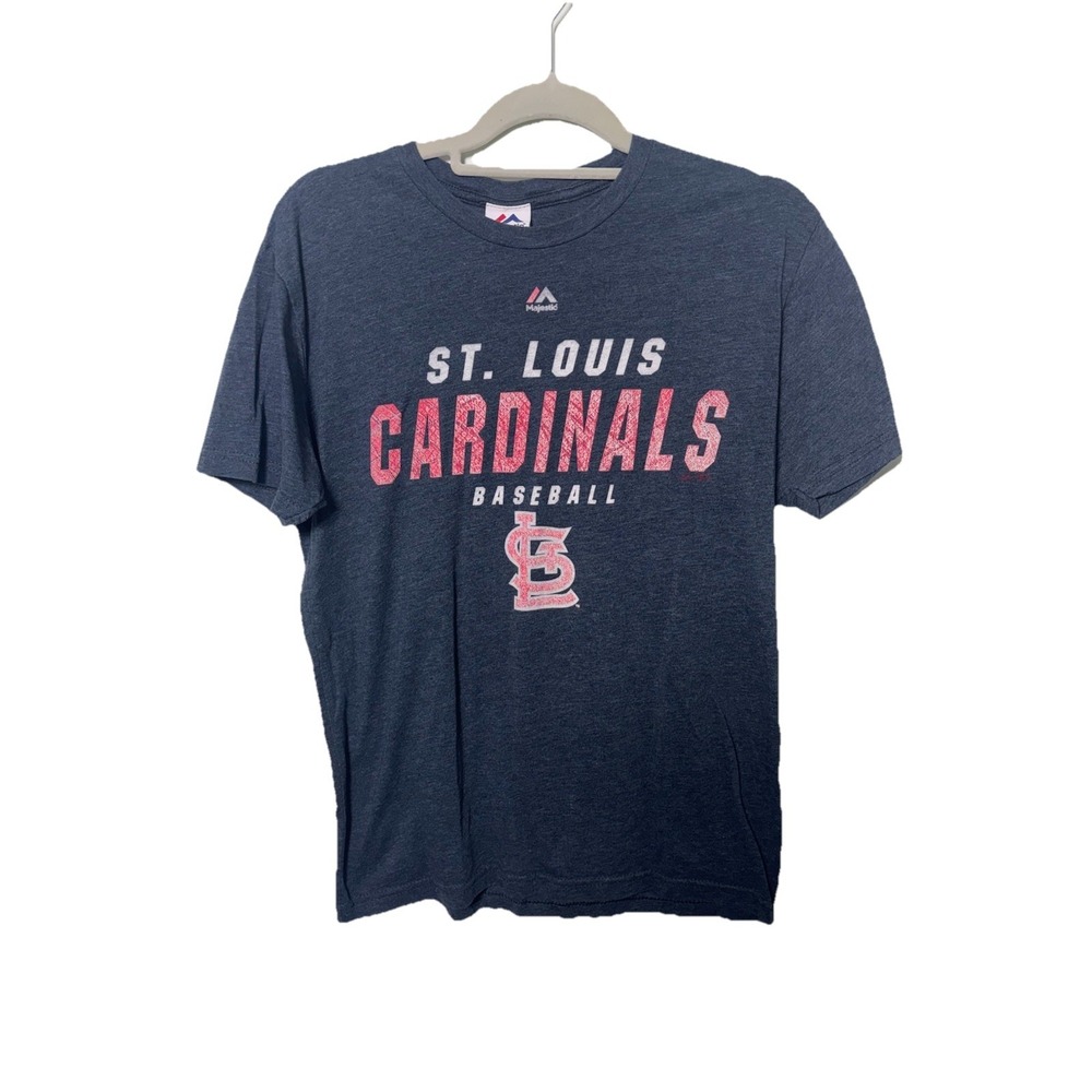Majestic St Louis Cardinals Baseball Graphic Tee Mens Medium Dark Grey
